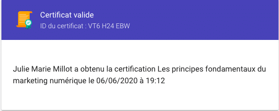 certificat
