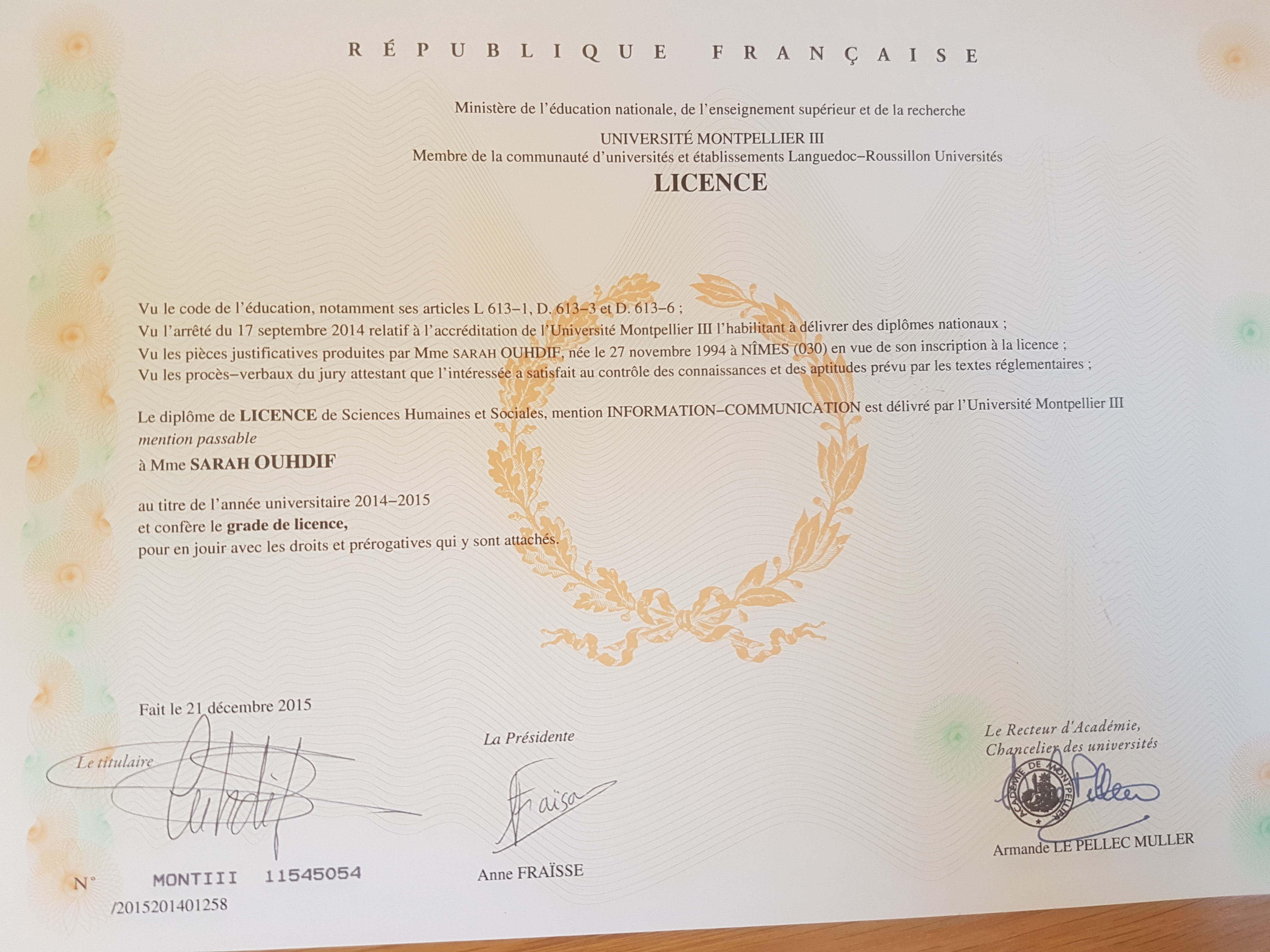 certificat