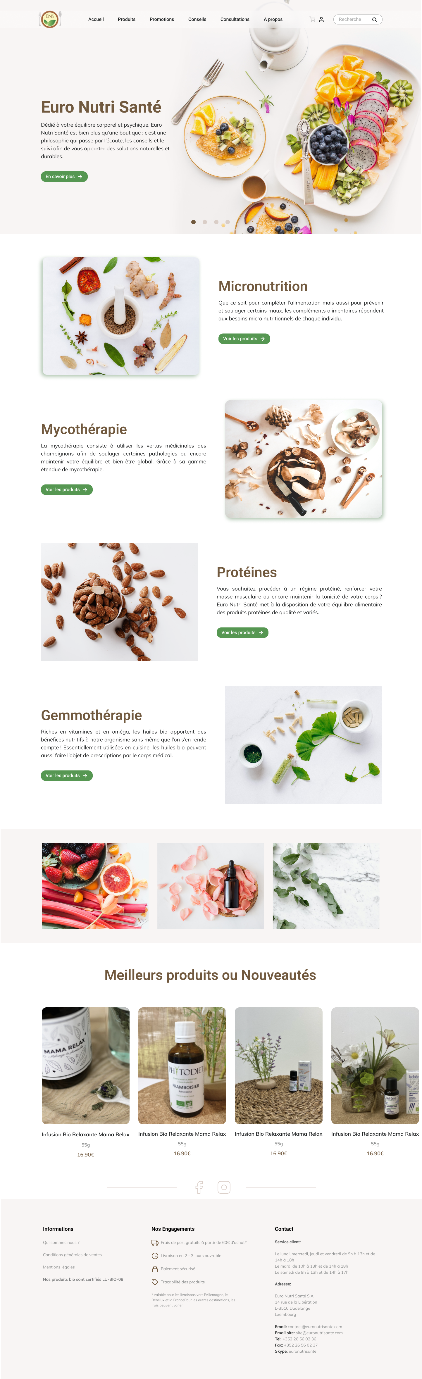 Euro Nutri Santé Landing Page