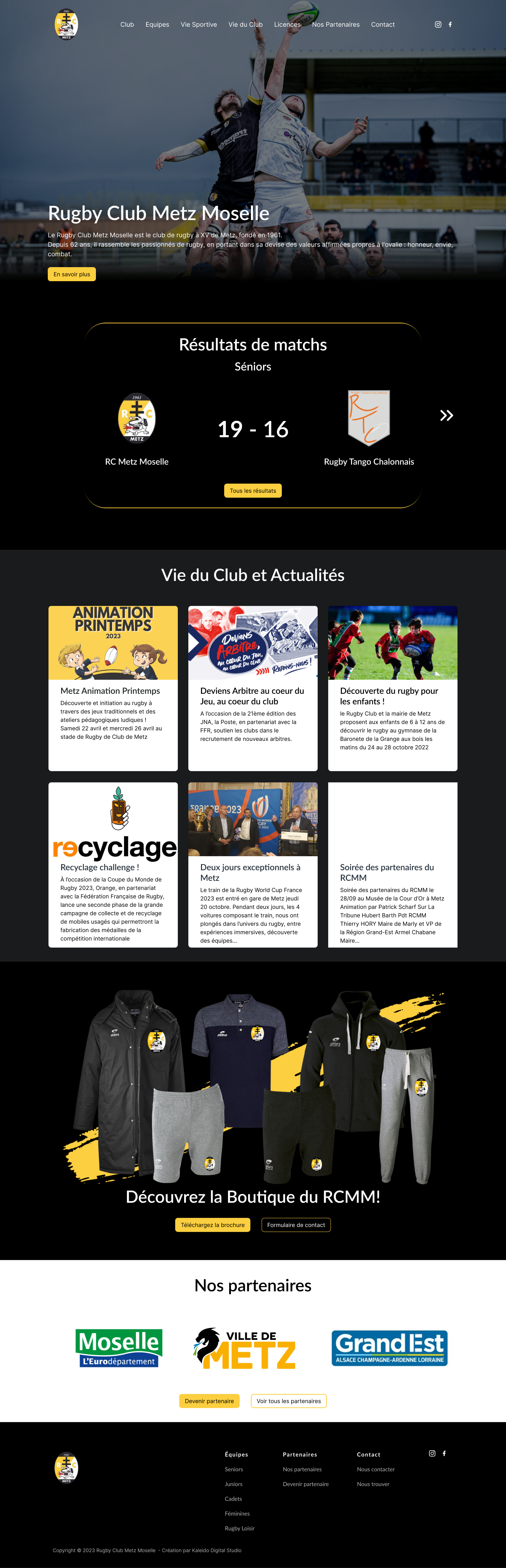 Rugby Club Landing Page