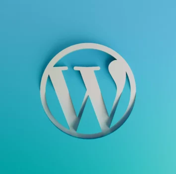 Logo de WordPress sur un fond bleu